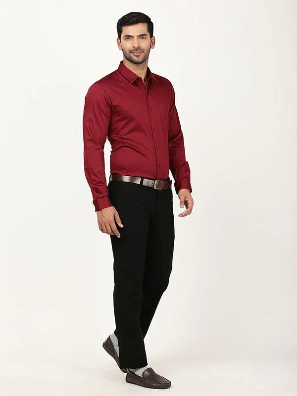Men's Solid Full Sleeves Cotton Stretch Shirt - Image 24