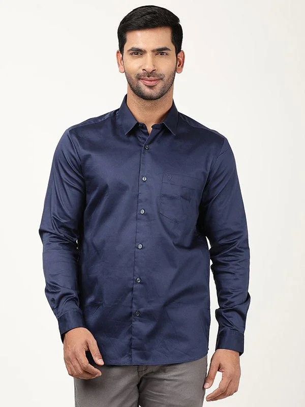 Men's Solid Full Sleeves Cotton Stretch Shirt - Image 26