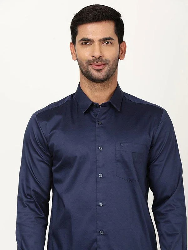 Men's Solid Full Sleeves Cotton Stretch Shirt - Image 27