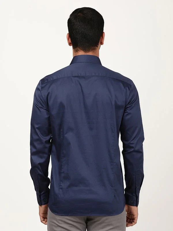 Men's Solid Full Sleeves Cotton Stretch Shirt - Image 30