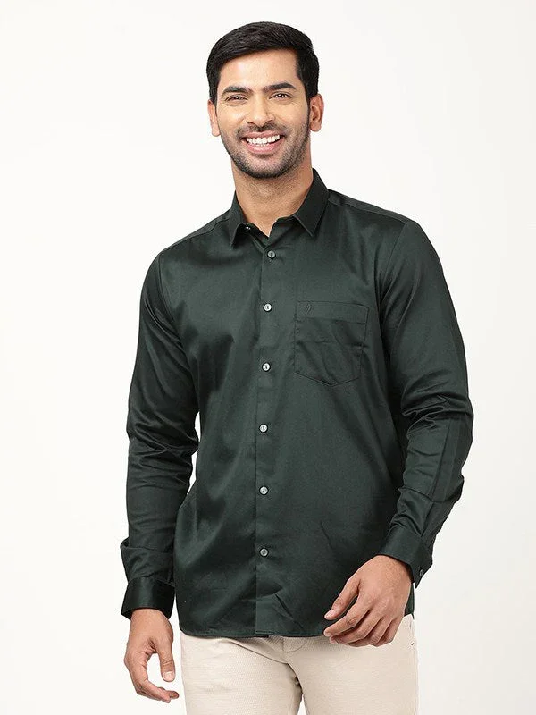 Men's Solid Full Sleeves Cotton Stretch Shirt - Image 31