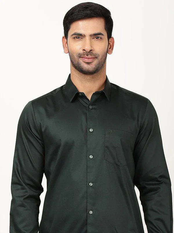 Men's Solid Full Sleeves Cotton Stretch Shirt - Image 32