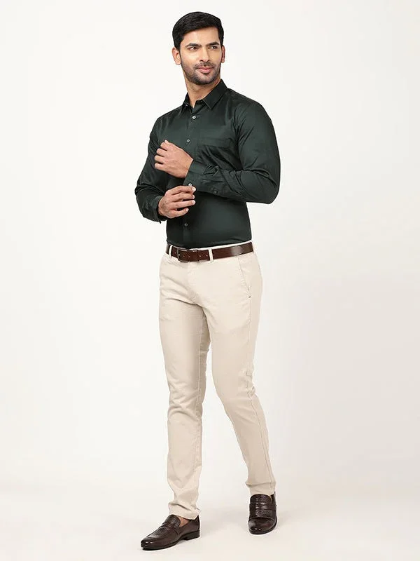 Men's Solid Full Sleeves Cotton Stretch Shirt - Image 34
