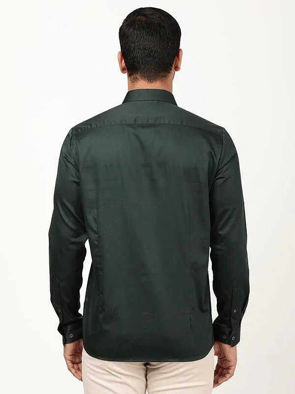 Men's Solid Full Sleeves Cotton Stretch Shirt - Image 35