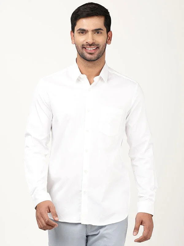 Men's Solid Full Sleeves Cotton Stretch Shirt - Image 36