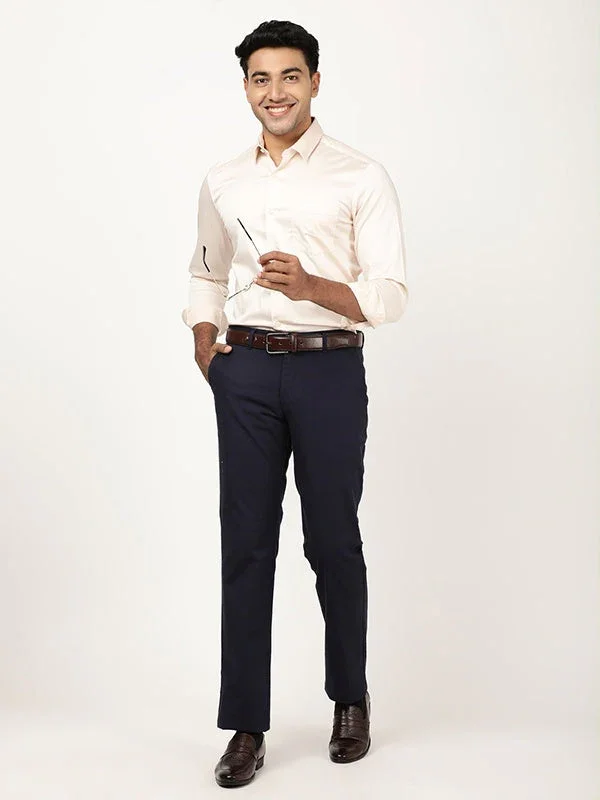 Men's Solid Full Sleeves Cotton Stretch Shirt - Image 9