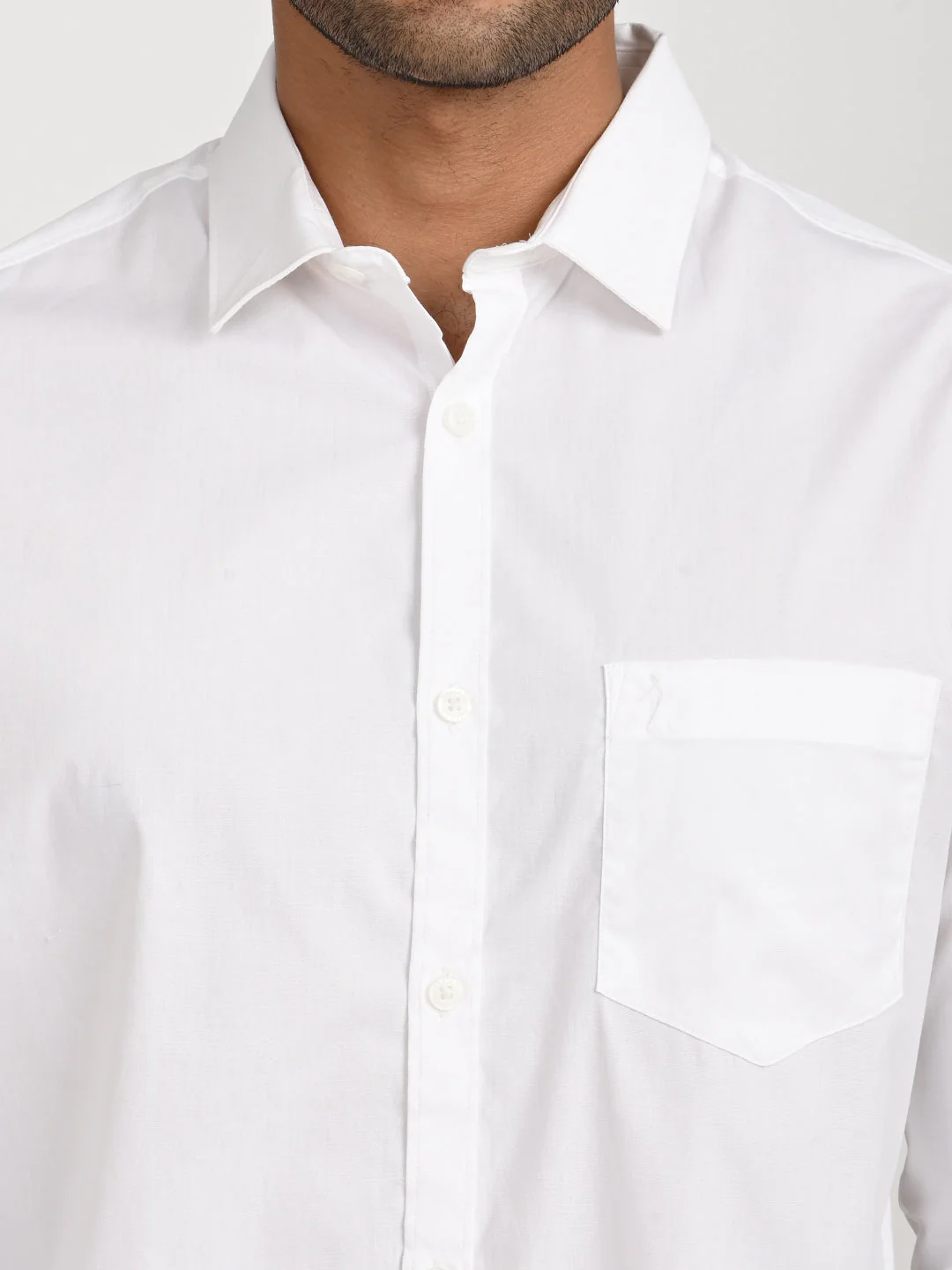 Men's Solid Full Sleeve Cotton Stretch Shirt - Image 17