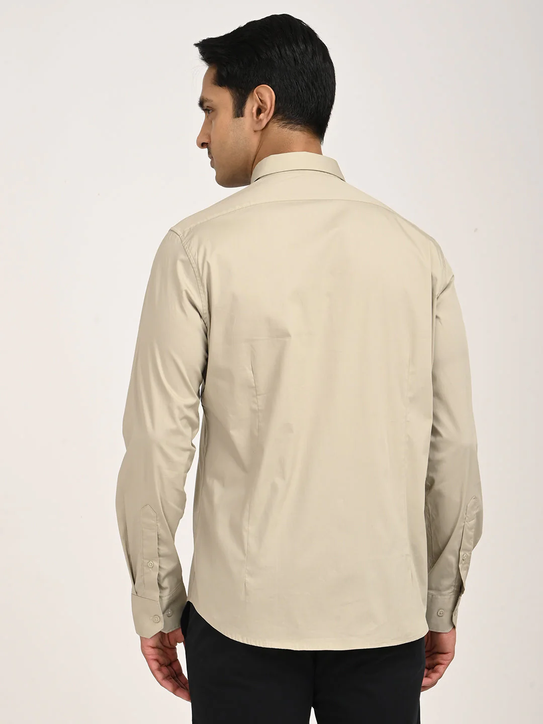 Men's Solid Full Sleeve Cotton Stretch Shirt - Image 10