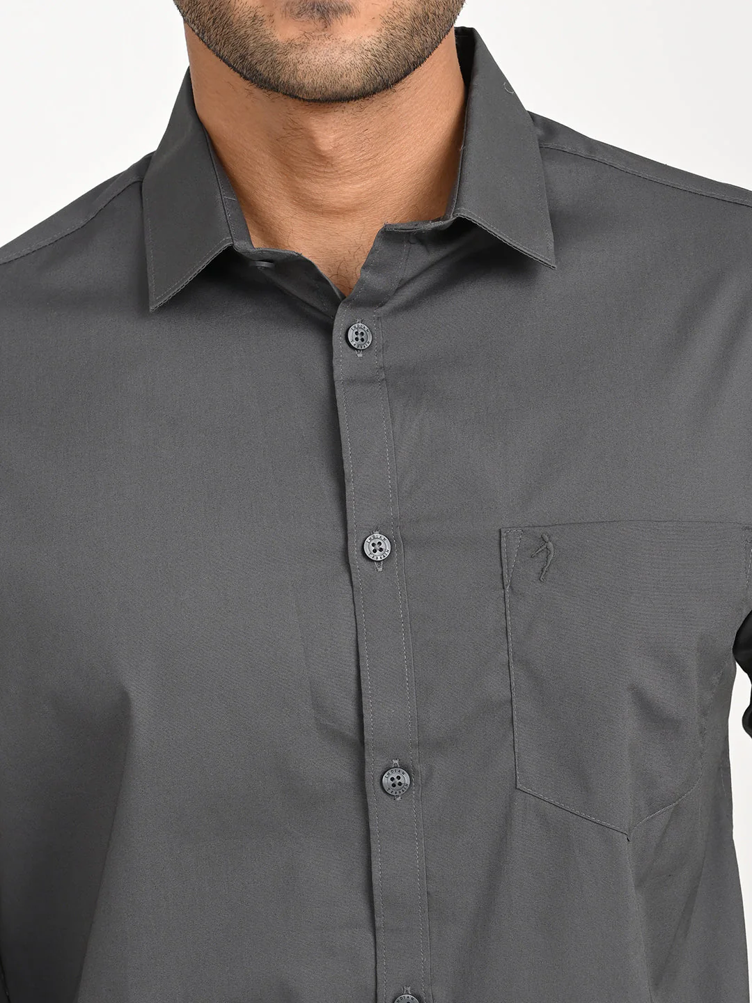 Men's Solid Full Sleeve Cotton Stretch Shirt - Image 5