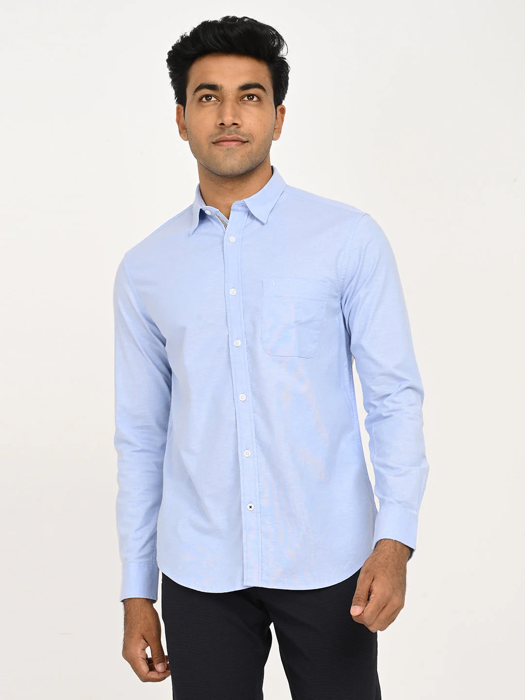 Men's Solid Full Sleeve Cotton Stretch Shirt