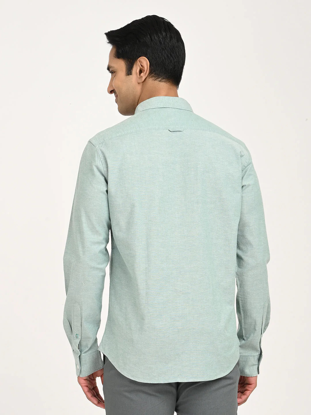Men's Solid Full Sleeve Cotton Stretch Shirt - Image 10