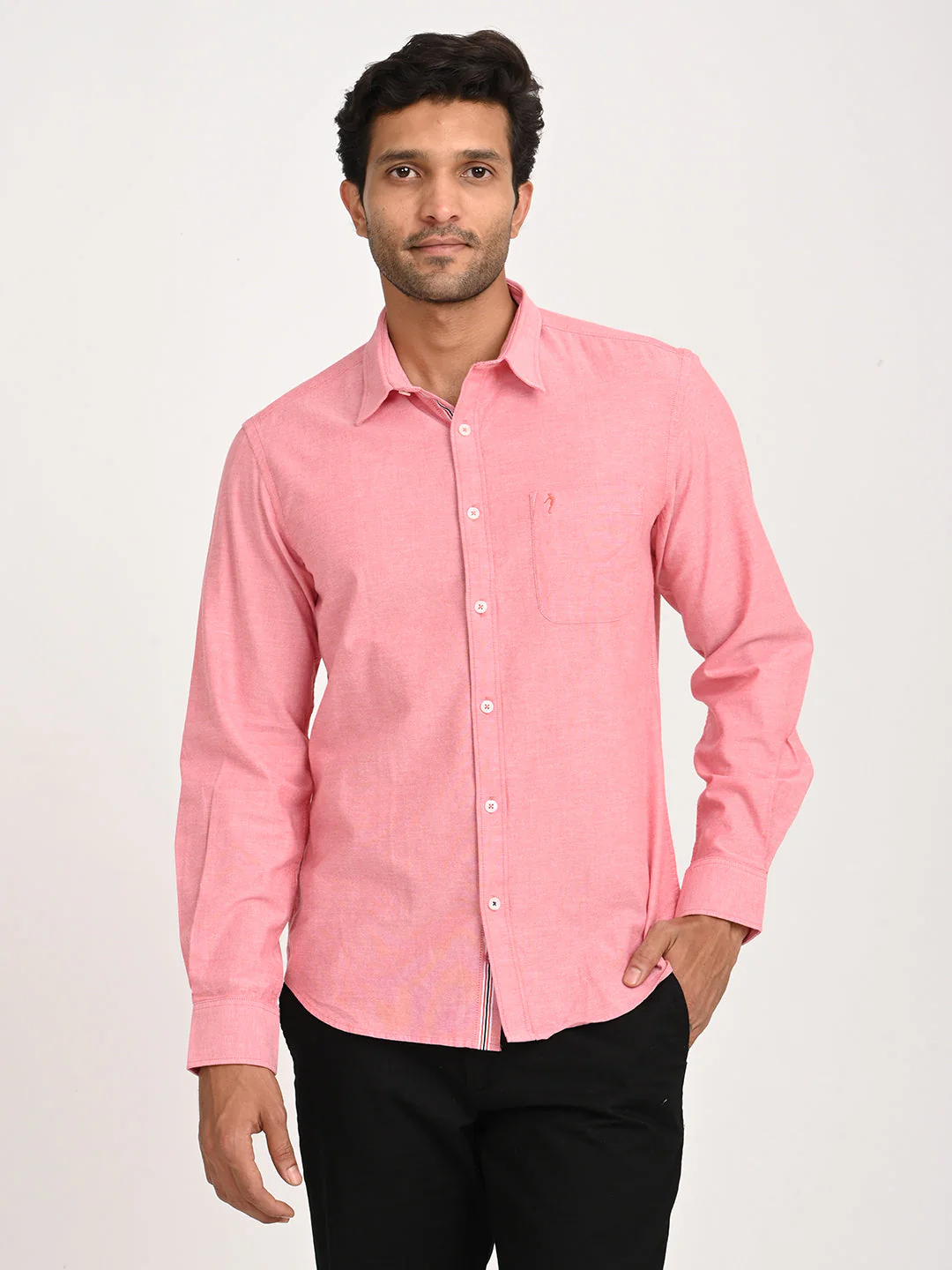Men's Solid Full Sleeve Cotton Stretch Shirt - Image 13