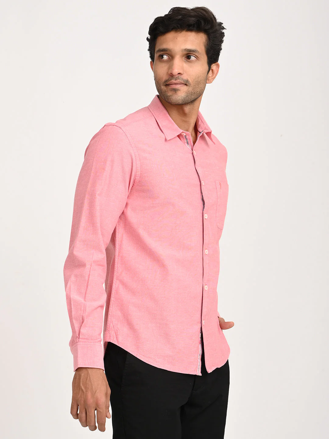 Men's Solid Full Sleeve Cotton Stretch Shirt - Image 15