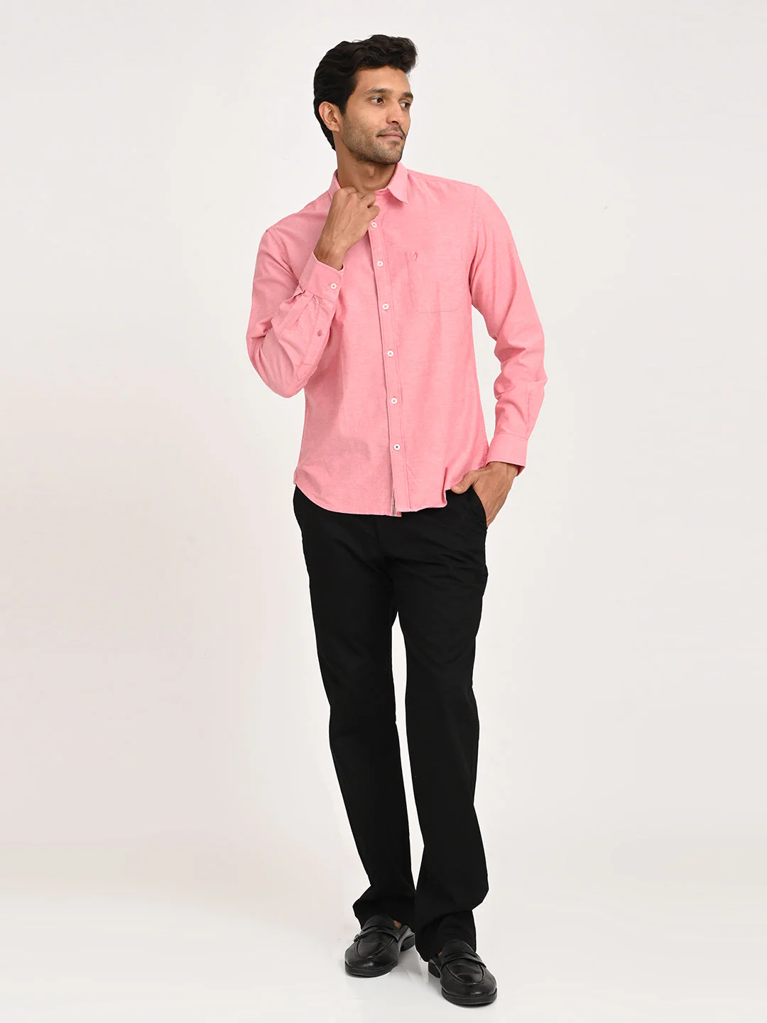 Men's Solid Full Sleeve Cotton Stretch Shirt - Image 18