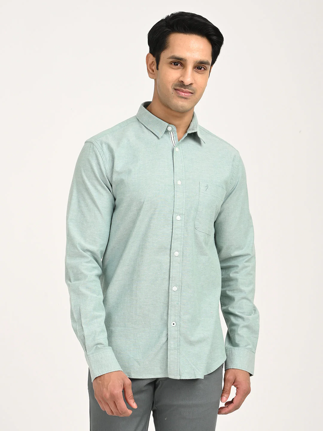 Men's Solid Full Sleeve Cotton Stretch Shirt - Image 7