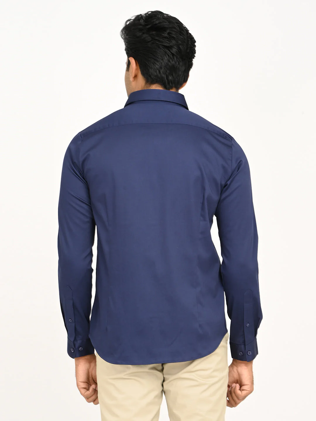 Men's Solid Full Sleeve Cotton Stretch Shirt - Image 10