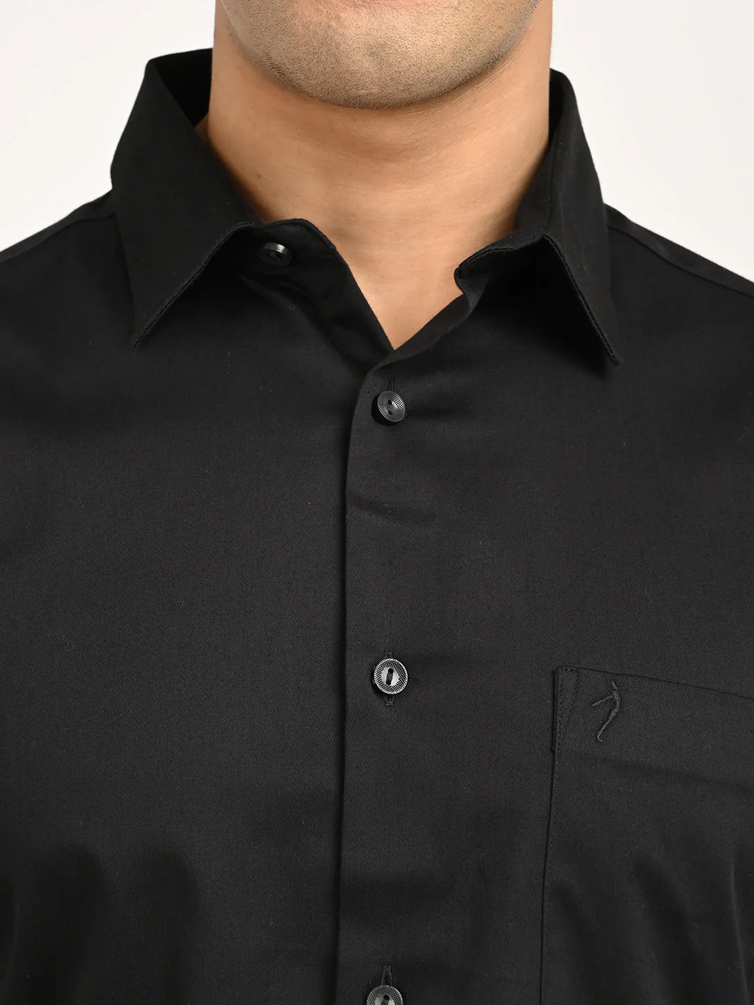 Men's Solid Full Sleeve Cotton Stretch Shirt - Image 5