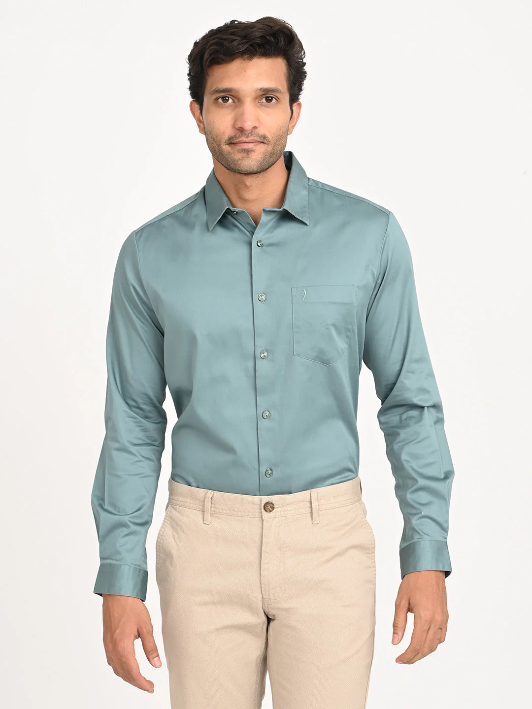 Men's Solid Full Sleeve Cotton Stretch Shirt
