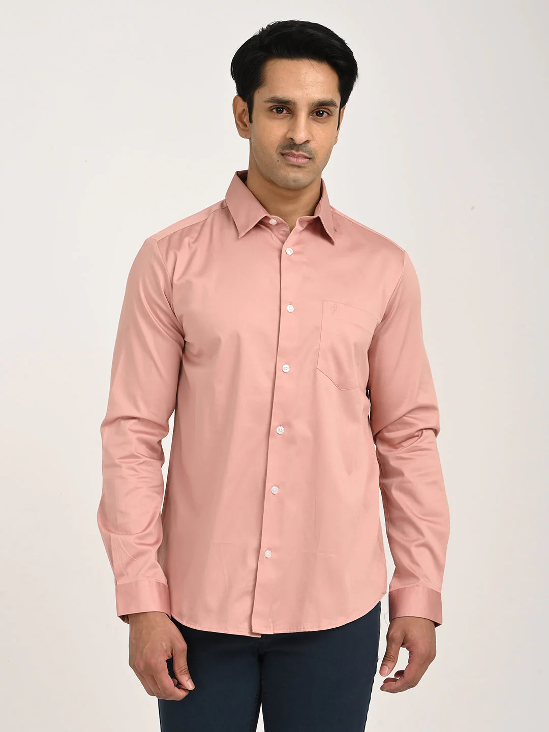 Men's Solid Full Sleeve Cotton Stretch Shirt - Image 13