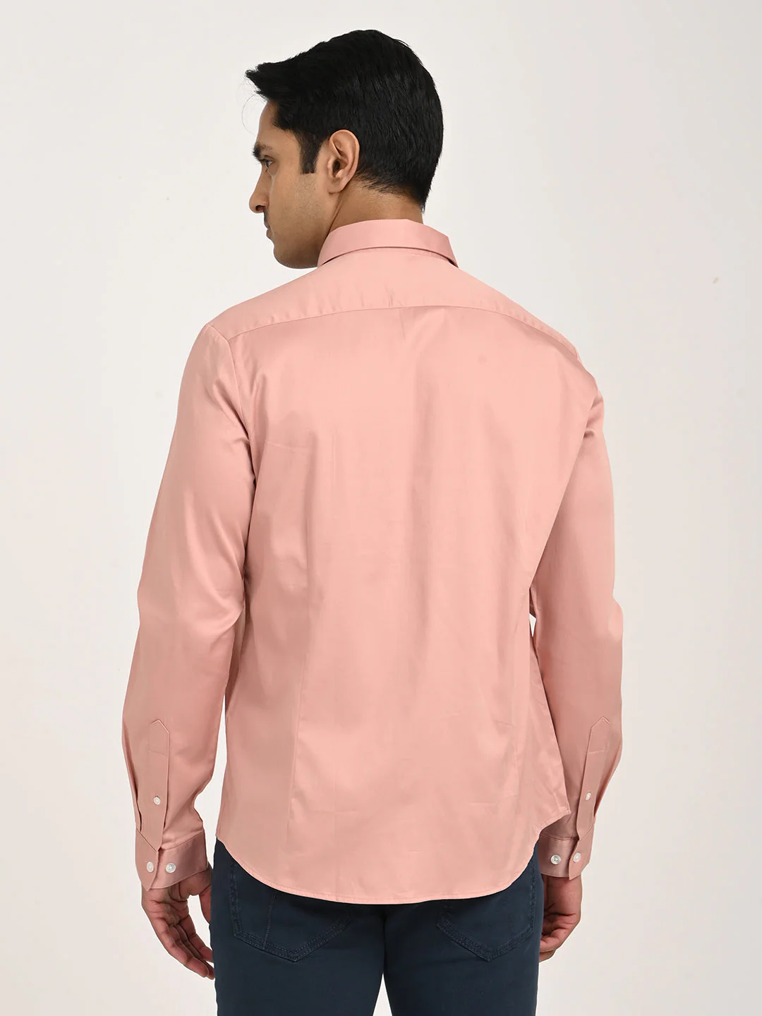 Men's Solid Full Sleeve Cotton Stretch Shirt - Image 16