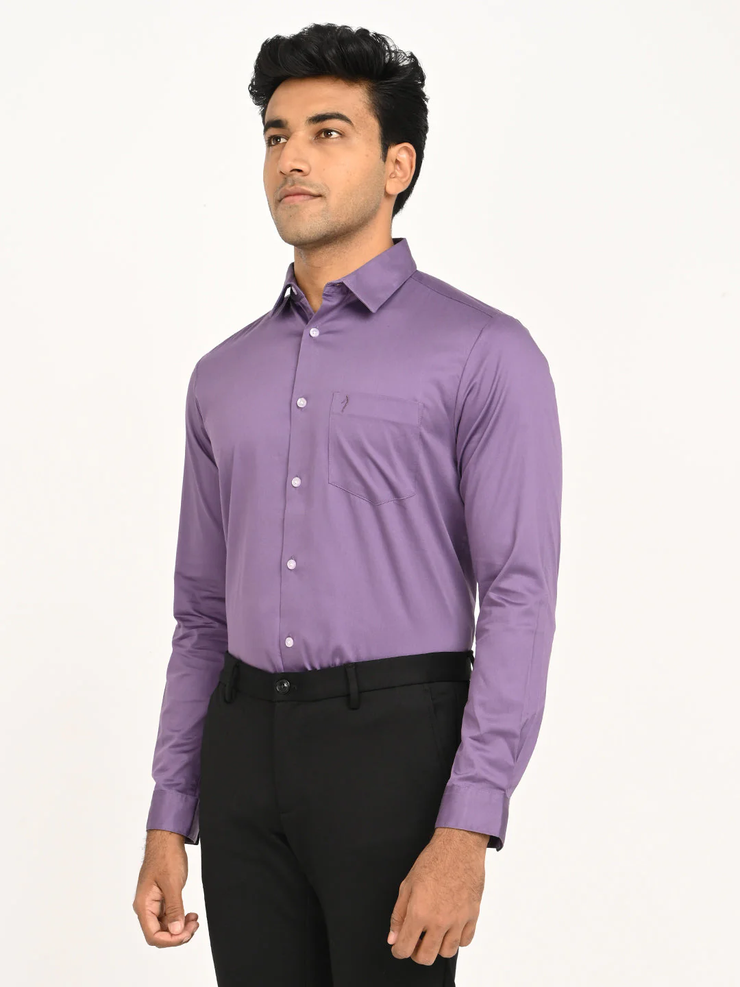 Men's Solid Full Sleeve Cotton Stretch Shirt - Image 20