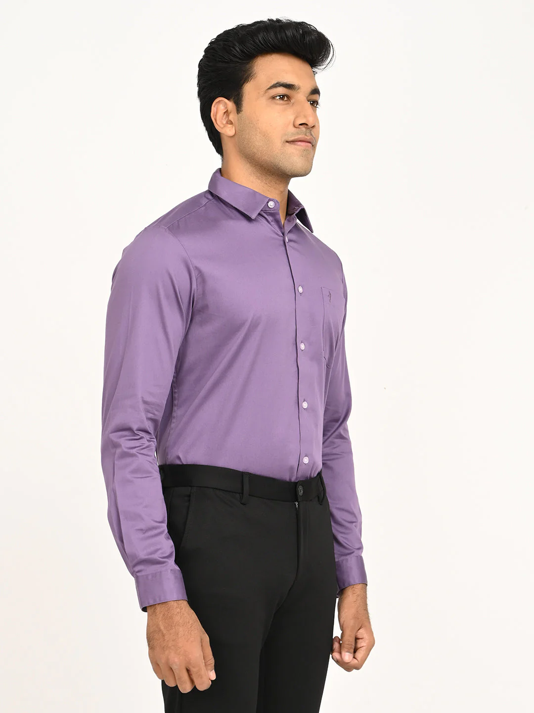 Men's Solid Full Sleeve Cotton Stretch Shirt - Image 21