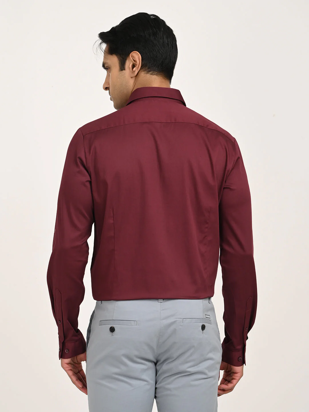 Men's Solid Full Sleeve Cotton Stretch Shirt - Image 28