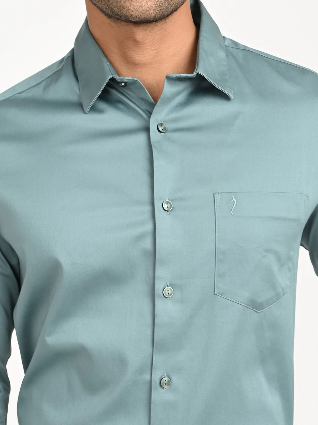 Men's Solid Full Sleeve Cotton Stretch Shirt - Image 5