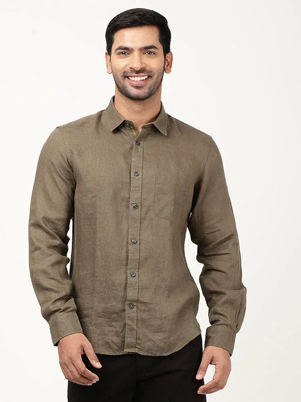 Men's Solid Full Sleeves Linen Shirt