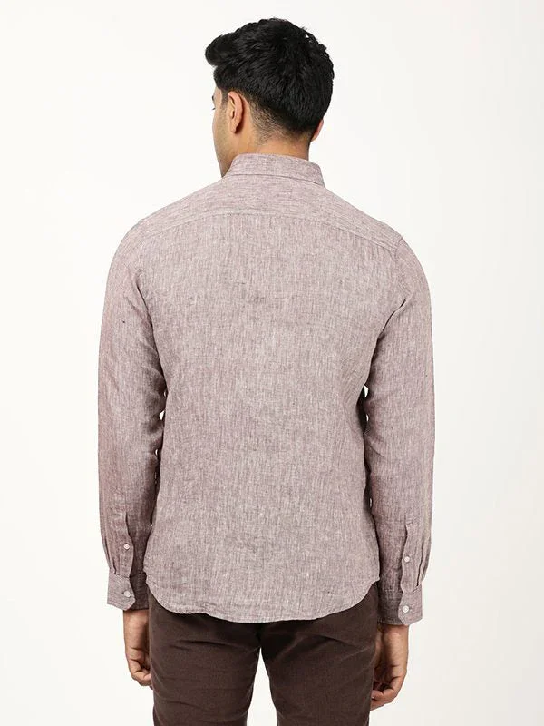Men's Solid Full Sleeves Linen Shirt - Image 10