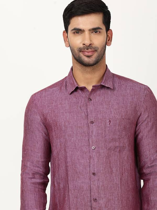 Men's Solid Full Sleeves Linen Shirt - Image 12
