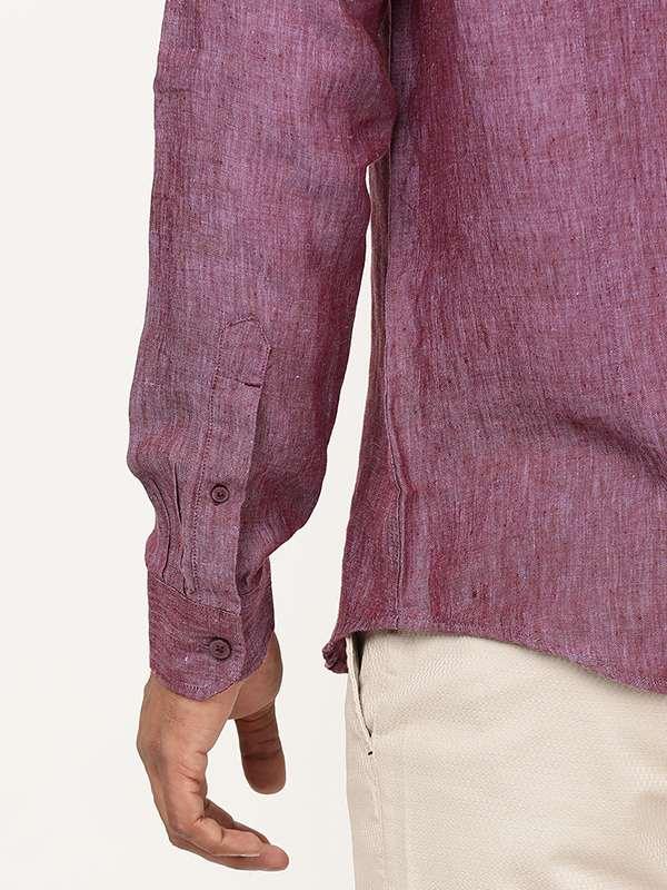 Men's Solid Full Sleeves Linen Shirt - Image 13