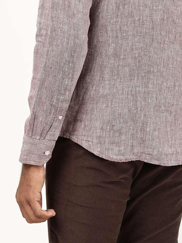 Men's Solid Full Sleeves Linen Shirt - Image 8