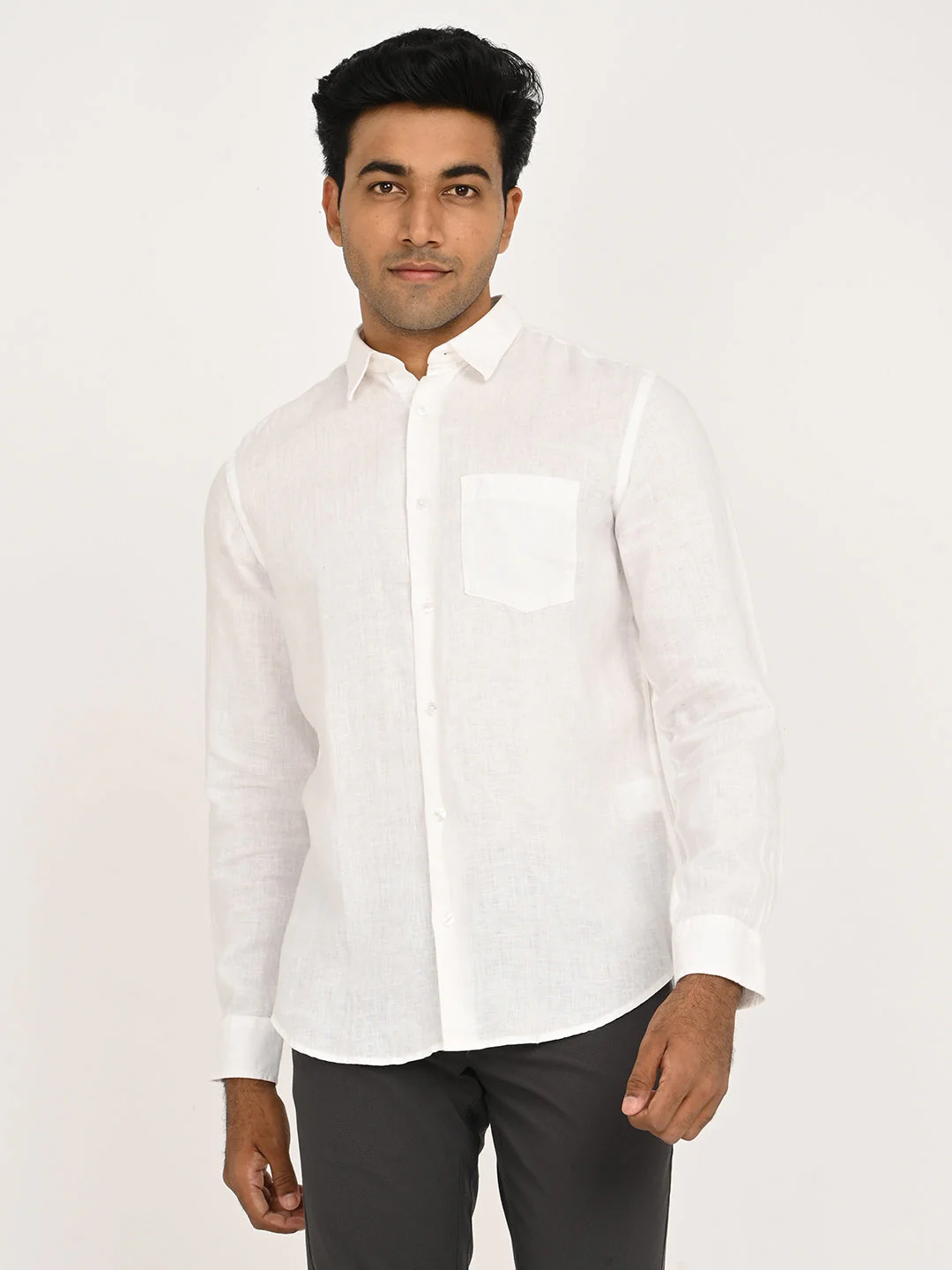 Men's Solid Full Sleeve Linen Shirt