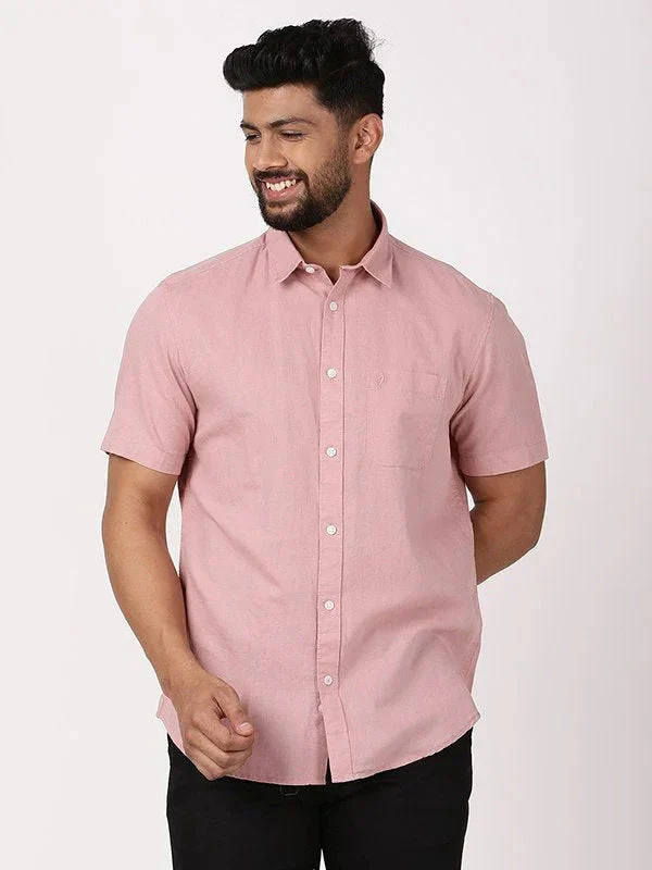 Men's Solid Half Sleeves Cotton Blend Shirt - Image 11