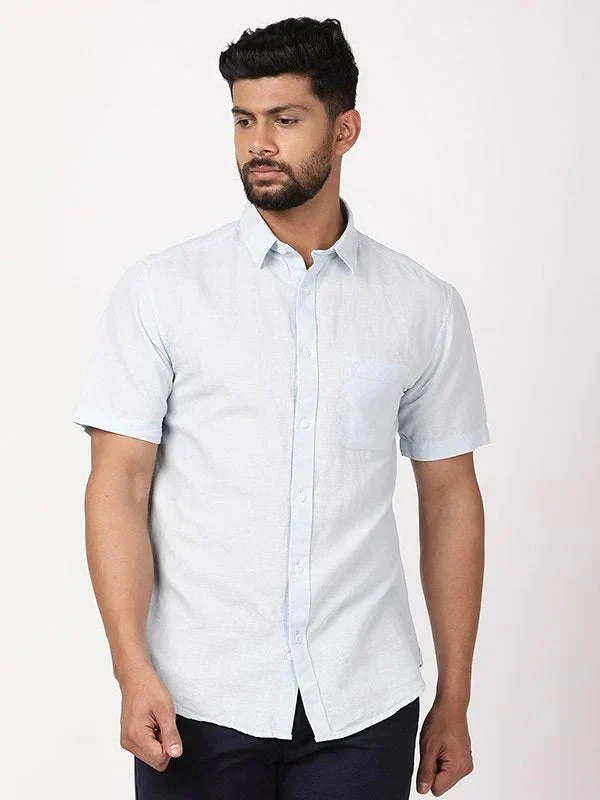 Men's Solid Half Sleeves Cotton Blend Shirt - Image 14