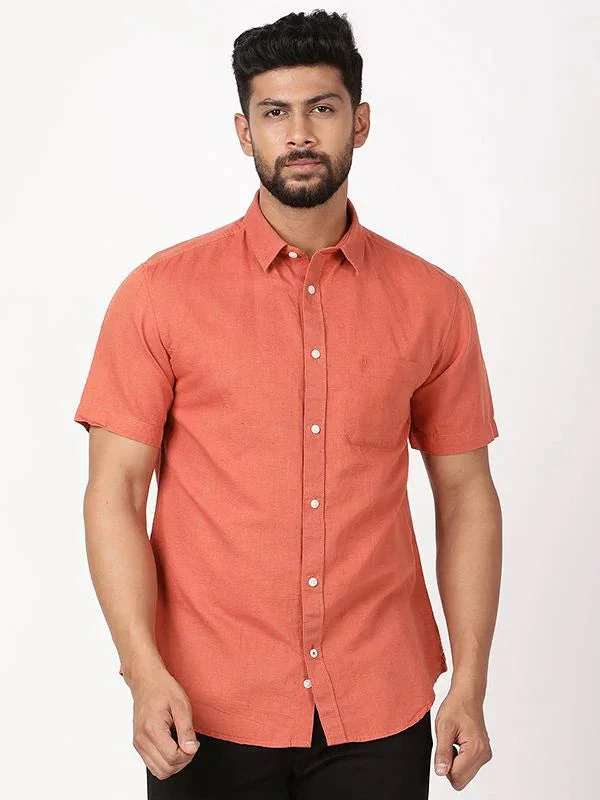 Men's Solid Half Sleeves Cotton Blend Shirt - Image 17