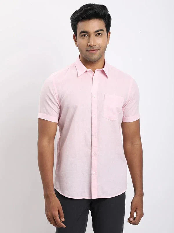 Men's Solid Half Sleeves Cotton Blend Shirt - Image 22