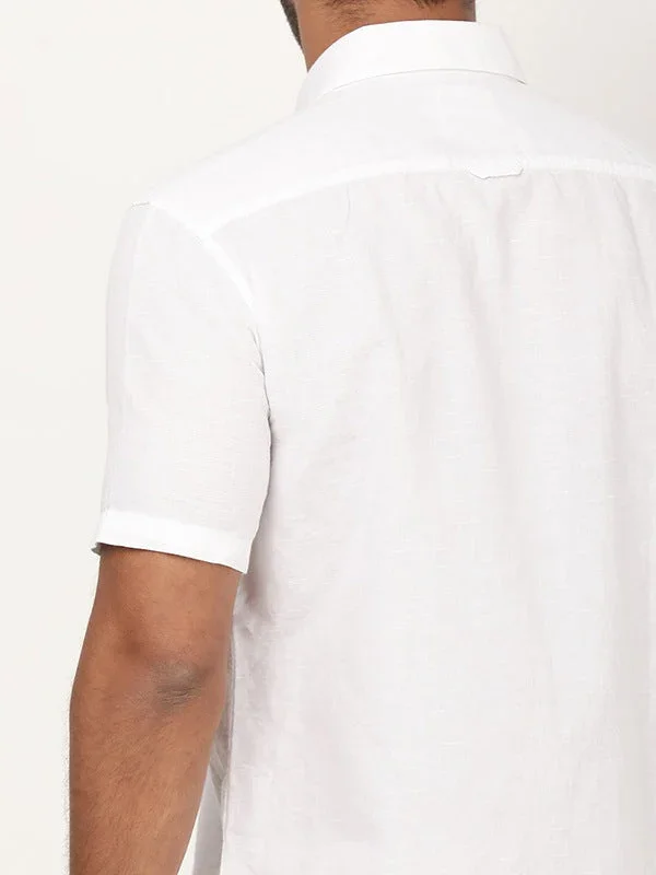 Men's Solid Half Sleeves Cotton Blend Shirt - Image 8
