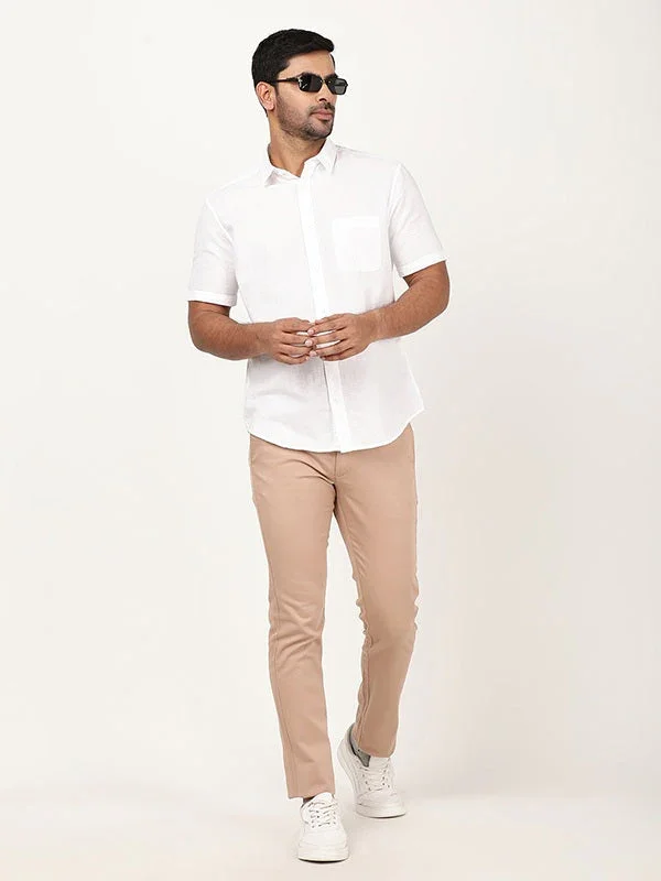 Men's Solid Half Sleeves Cotton Blend Shirt - Image 9
