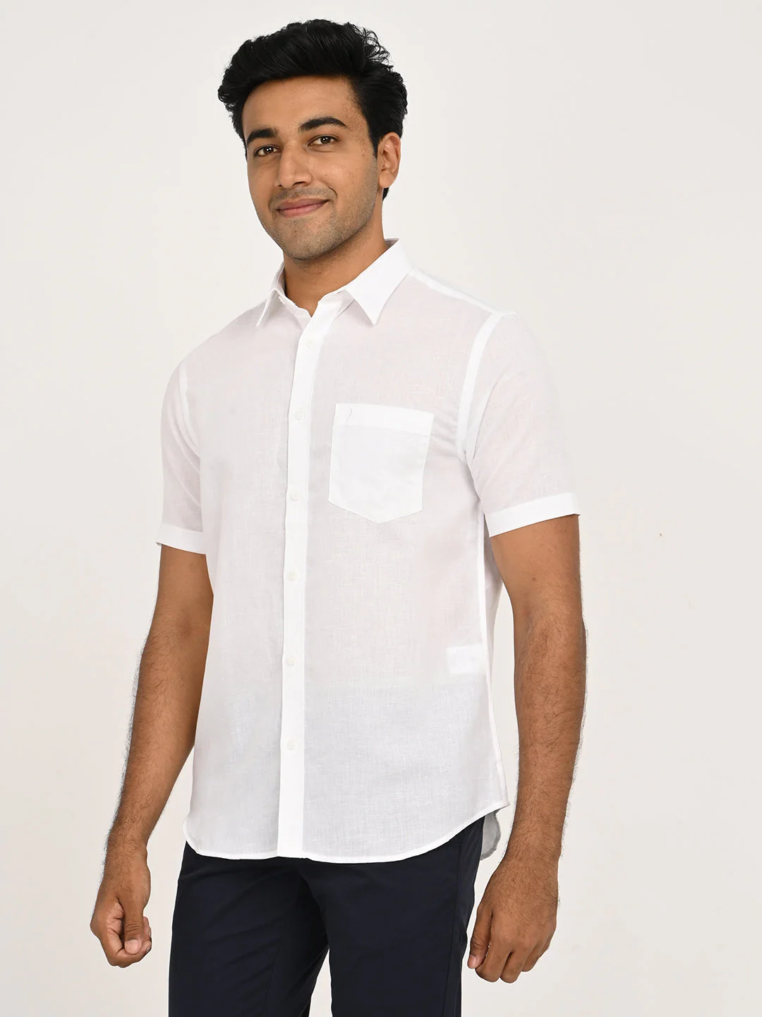 Men's Solid Half Sleeve Cotton Shirt - Image 2