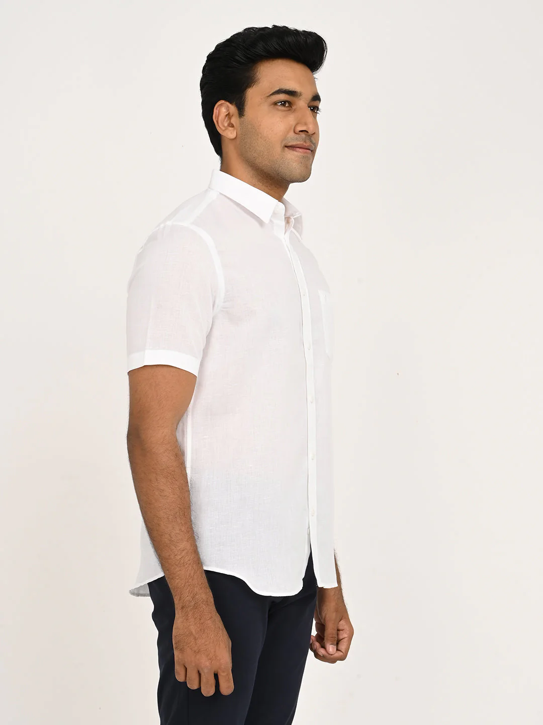 Men's Solid Half Sleeve Cotton Shirt - Image 3