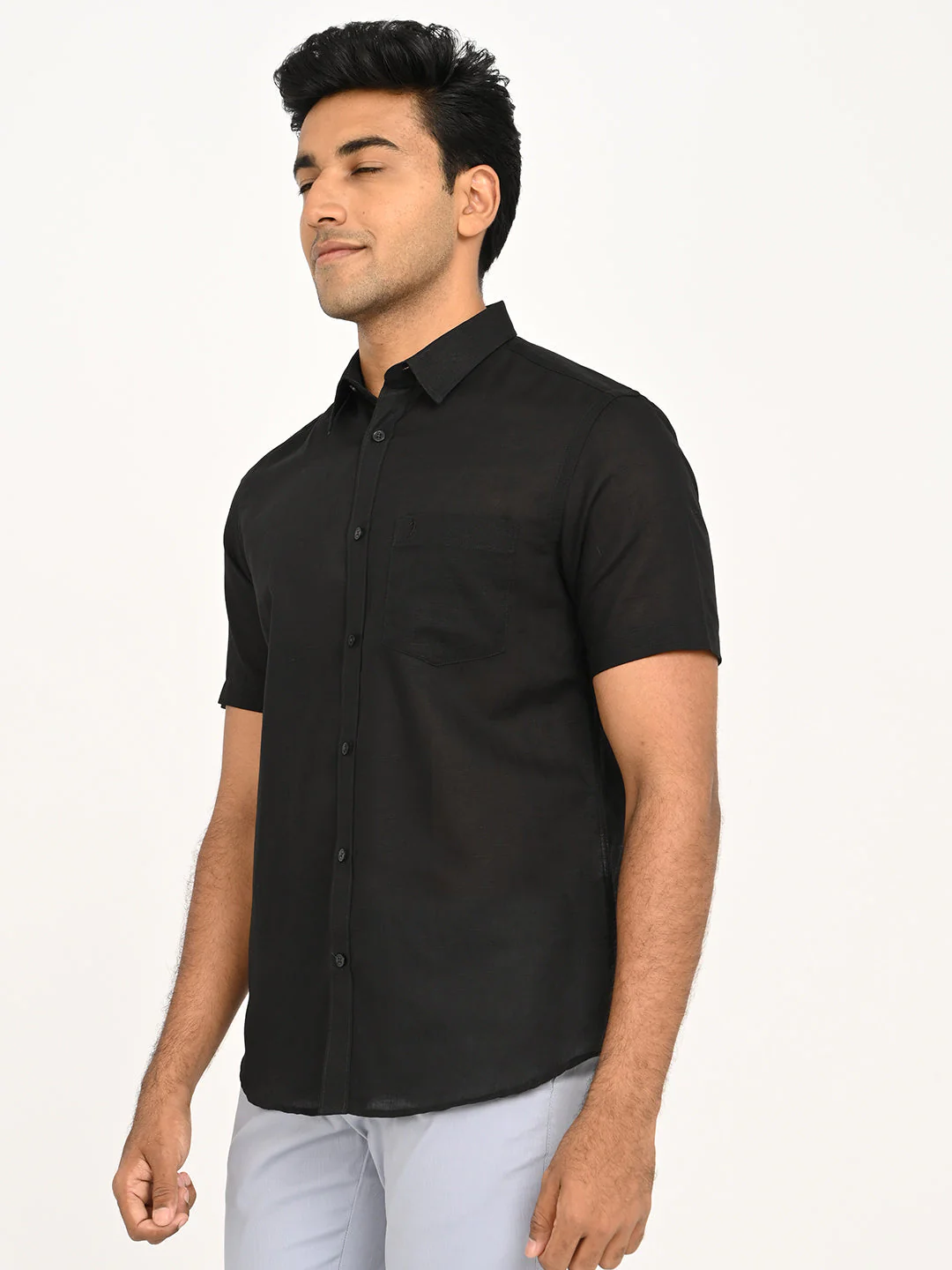 Men's Solid Half Sleeve Cotton Shirt - Image 32