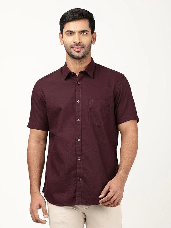 Men's Solid Half Sleeves Cotton Shirt - Image 11
