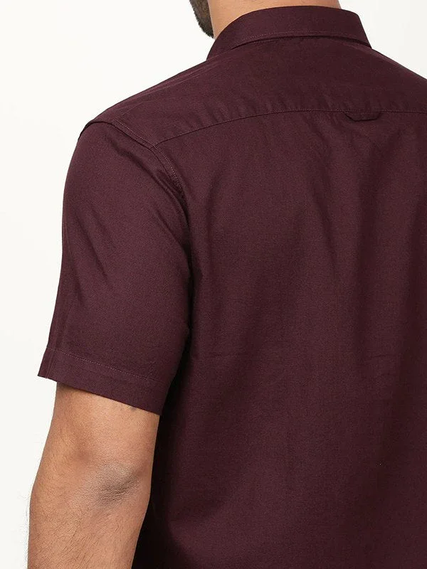 Men's Solid Half Sleeves Cotton Shirt - Image 13