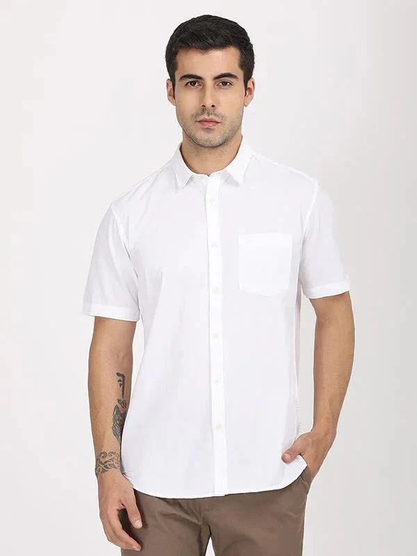 Men's Solid Half Sleeves Cotton Shirt - Image 17