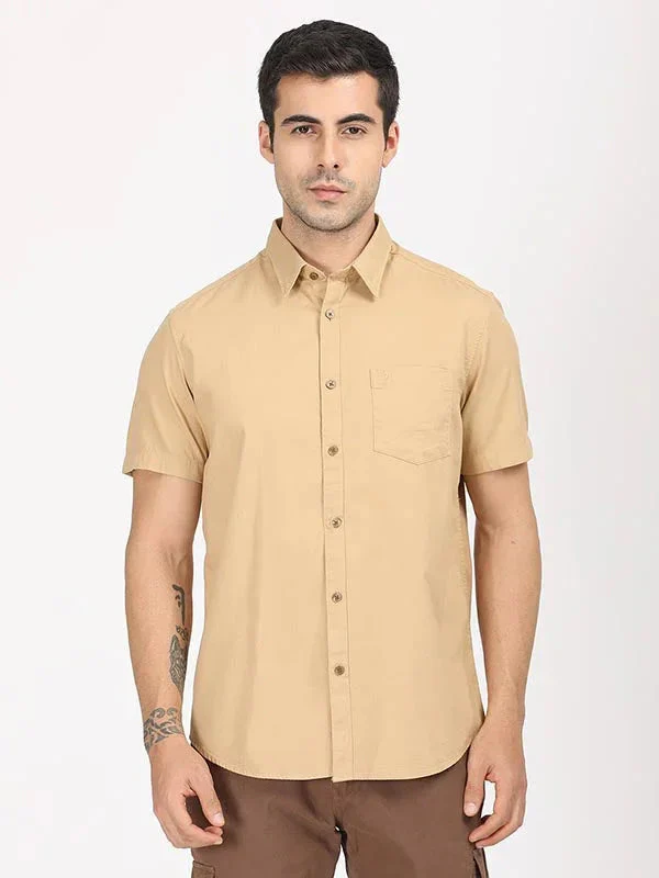 Men's Solid Half Sleeves Cotton Shirt - Image 20