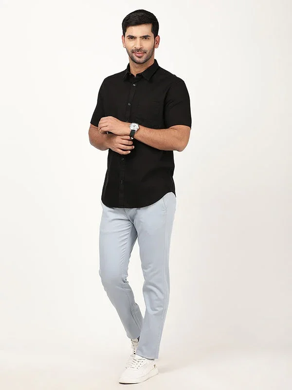 Men's Solid Half Sleeves Cotton Shirt - Image 4