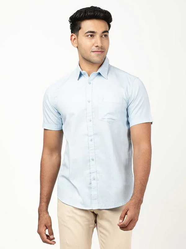 Men's Solid Half Sleeves Cotton Shirt - Image 6