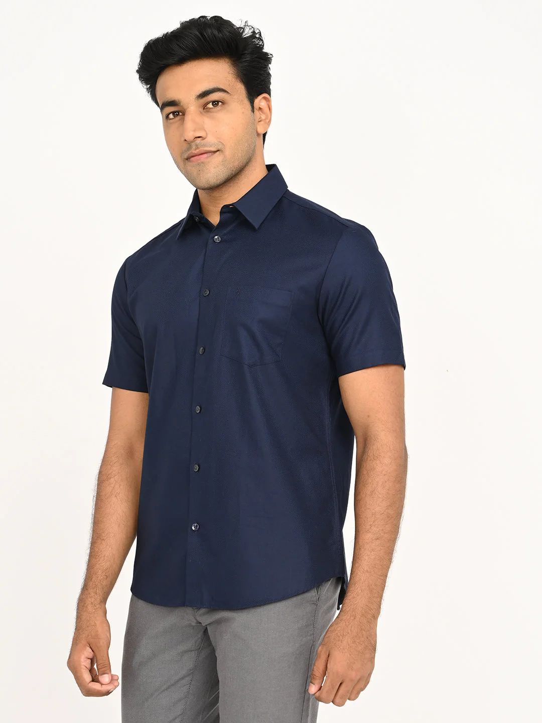 Men's Solid Half Sleeve Cotton Shirt - Image 2